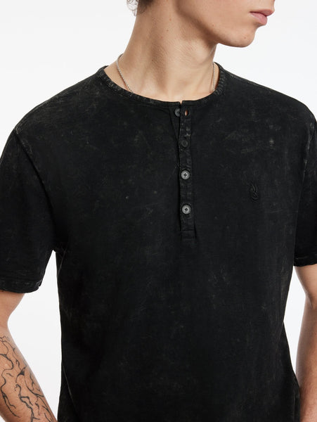 John Varvatos Ethan SS Cotton Henley - Black