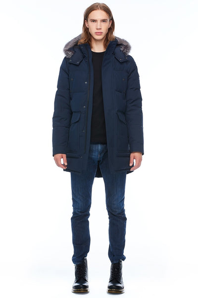 Moose Knuckles Men's Big Ridge Parka True Navy w/Frost Fox