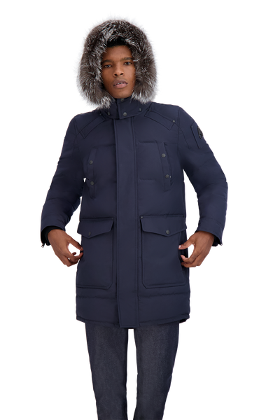 Moose Knuckles Men's Big Ridge Parka True Navy w/Frost Fox
