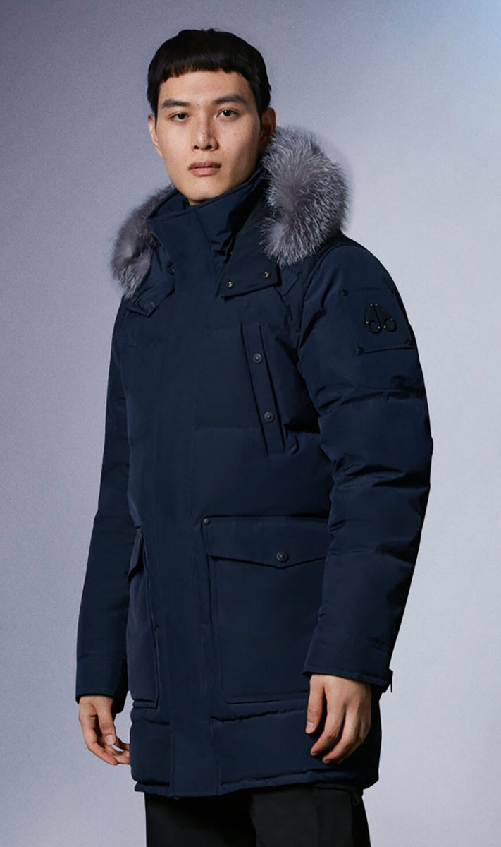 Moose Knuckles Men s Big Ridge Parka True Navy w Frost Fox