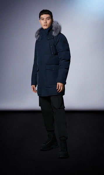 Moose Knuckles Men's Big Ridge Parka True Navy w/Frost Fox