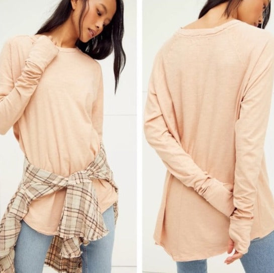 Free People Arden Tee in raw garnet