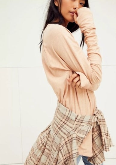 Free People Arden Tee in raw garnet