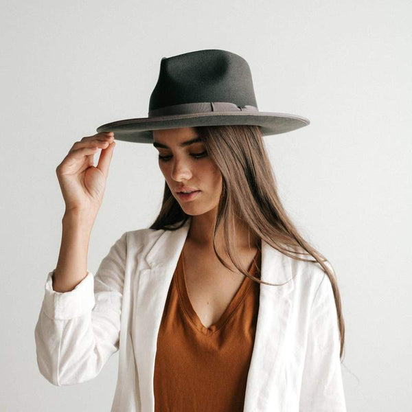 Gigi Pip Monroe Rancher hat in Dark Grey