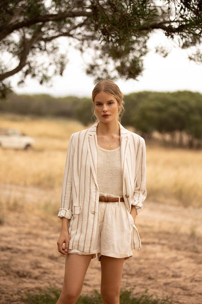 Rails Monty Tencel Gathered Waist Short In Oat
