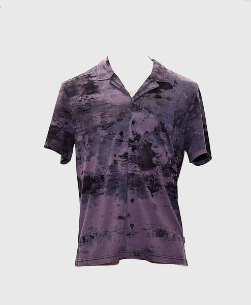 John Varvatos JACQUES SS Camp Shirt - Mauvewood