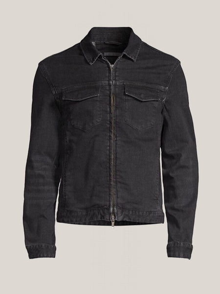 John Varvatos Benny Modern Trucker Jacket - Black Sand