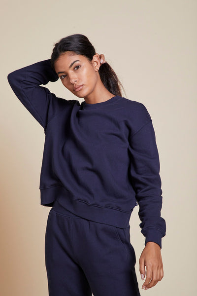 Velvet Ynez Organic Fleece Pullover in Navy