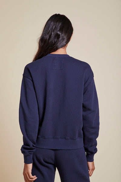Velvet Ynez Organic Fleece Pullover in Navy