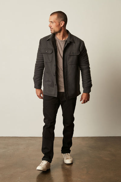 Velvet Men's Stanley Button Up Jacket - Charcoal