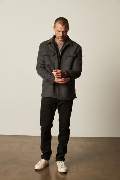Velvet Men's Stanley Button Up Jacket - Charcoal