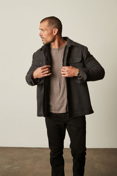 Velvet Men's Stanley Button Up Jacket - Charcoal