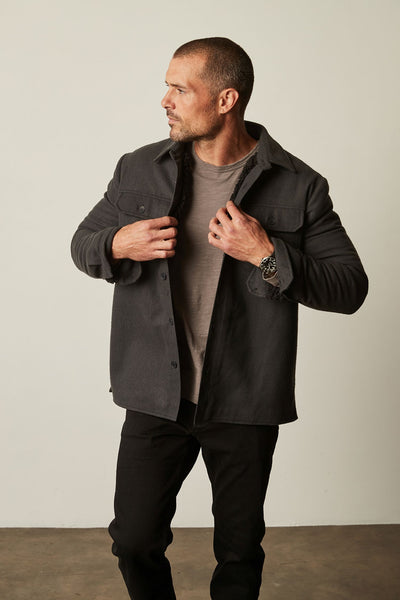 Velvet Men's Stanley Button Up Jacket - Charcoal