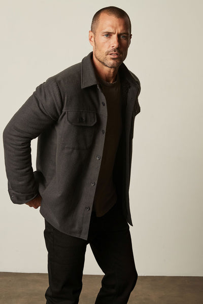 Velvet Men's Stanley Button Up Jacket - Charcoal