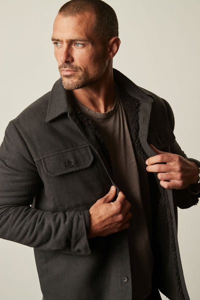 Velvet Men's Stanley Button Up Jacket - Charcoal