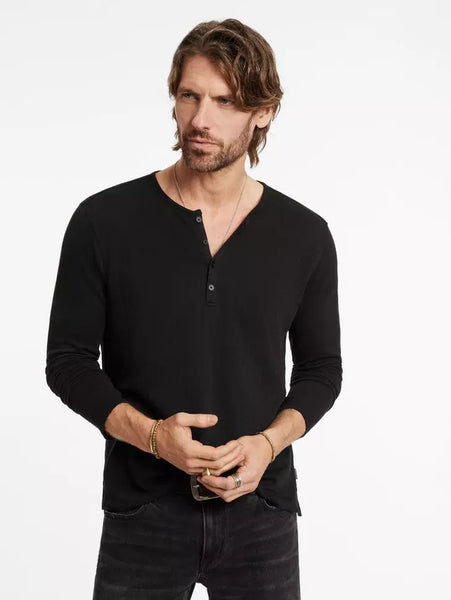 John Varvatos WALDEN LS Henley - Black