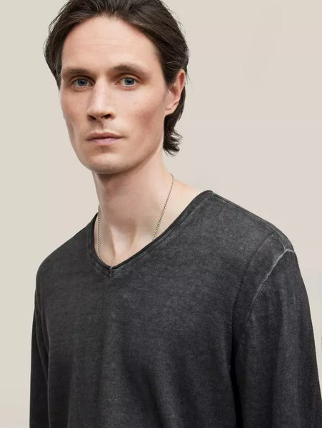 John Varvatos DREW V-Neck Sweater - Charcoal Htr