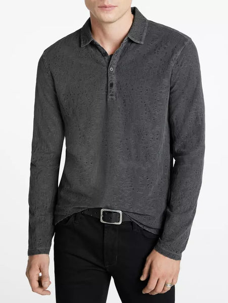 John Varvatos Adam L/S Polo - Iron Grey
