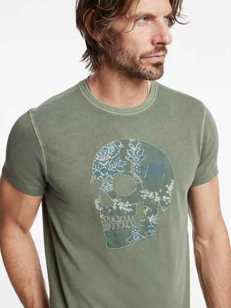 John Varvatos Applique Skull Tee - Flagstone Grey