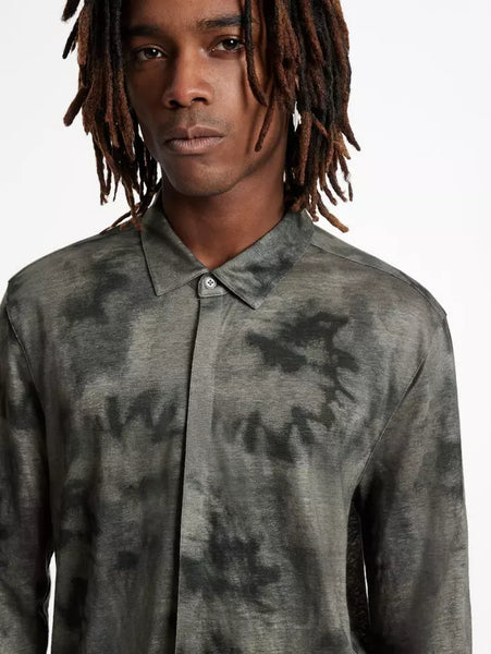 John Varvatos CAMELLIA Regular Fit LS Collar Shirt Tie Dye - Flagstone Grey
