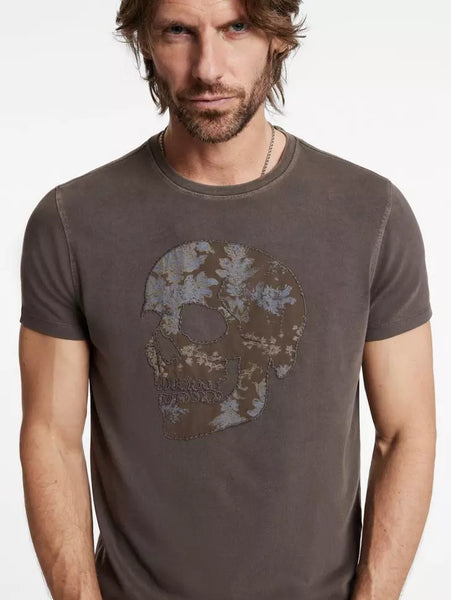 John Varvatos Applique Skull Tee - Kalamata Olive