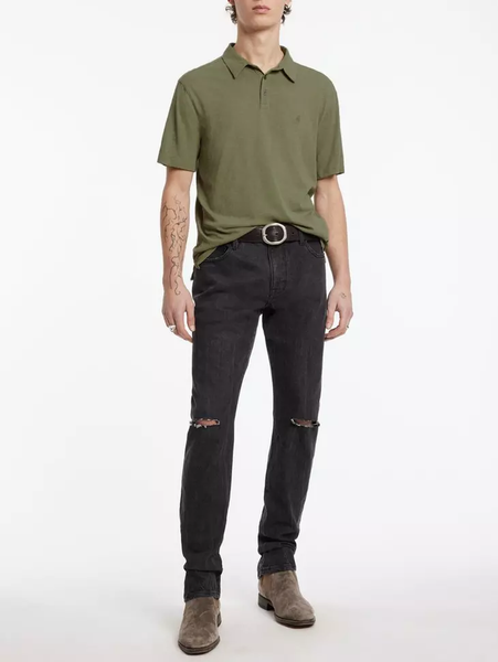 John Varvatos Victor SS Slub Peace Polo - Legume