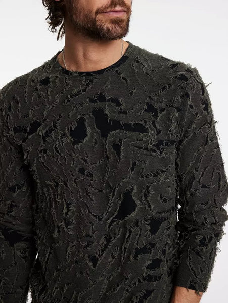 John Varvatos Cyrus Crewneck - Deep Olive