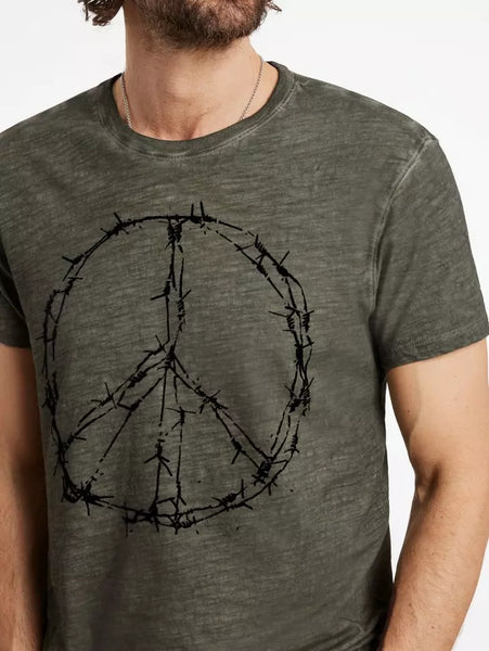 John Varvatos Barbwire PeaceTee - Dark Moss