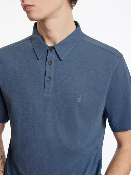 John Varvatos Victor SS Slub Peace Polo - Dutch Blue