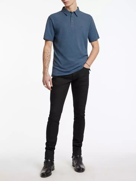 John Varvatos Victor SS Slub Peace Polo - Dutch Blue