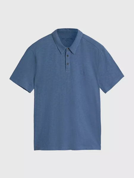 John Varvatos Victor SS Slub Peace Polo - Dutch Blue