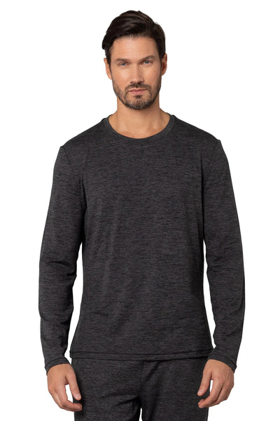 pure & simple Men's Core Long Sleeve Crew T-Shirt - Black Heather
