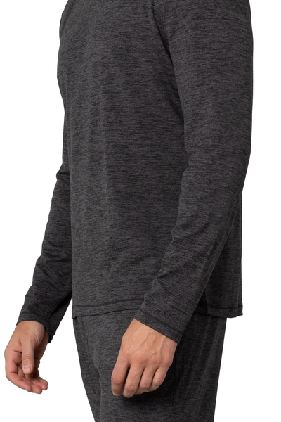 pure & simple Men's Core Long Sleeve Crew T-Shirt - Black Heather