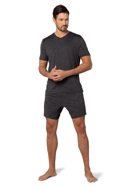 pure & simple Men's Chill Sleeper Short - Black Heather
