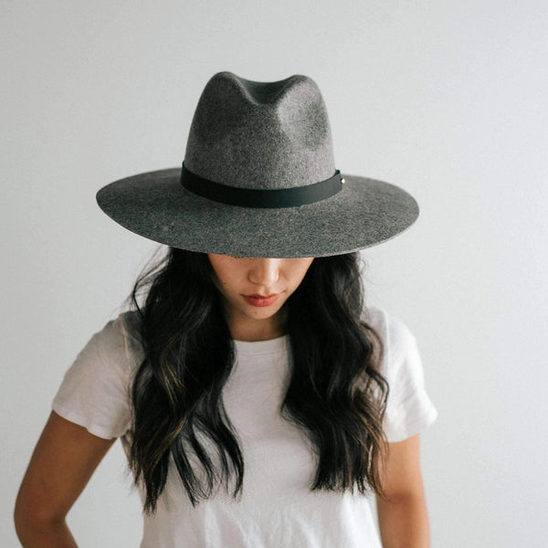 Gigi Pip Scottie Wide Brim Fedora in Grey