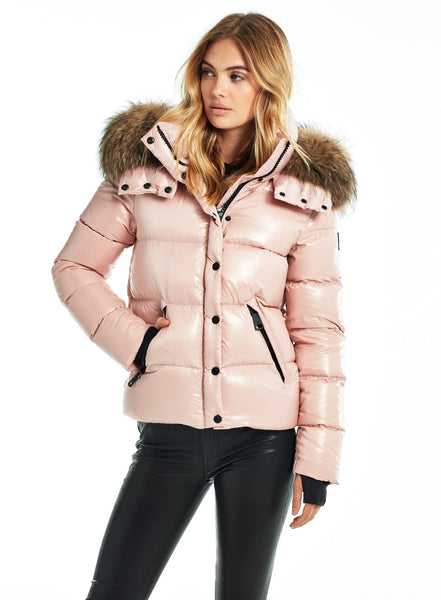 SAM Fur Annabelle Down Jacket w Removable Hood Blush