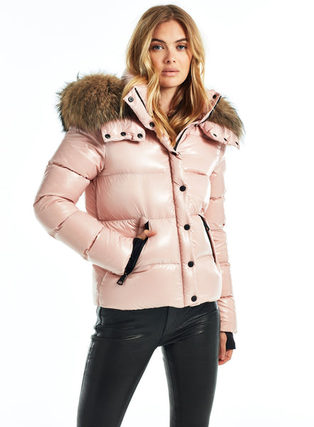 SAM Fur Annabelle Down Jacket w Removable Hood Blush