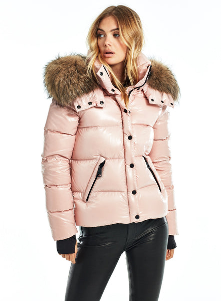 SAM Fur Annabelle Down Jacket w Removable Hood Blush