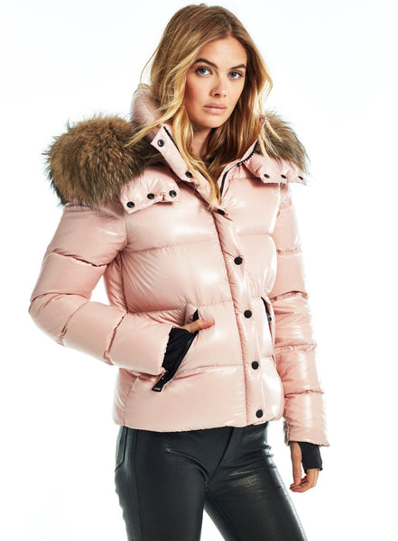SAM Fur Annabelle Down Jacket w Removable Hood Blush