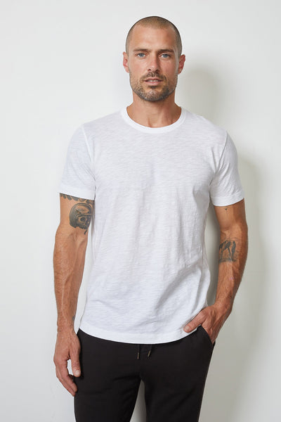 Velvet Men's DS Slub Classics Crew Tee - White