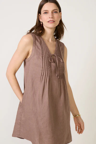 Splendid Stella Linen Sleeveless Mini Dress in Wicker