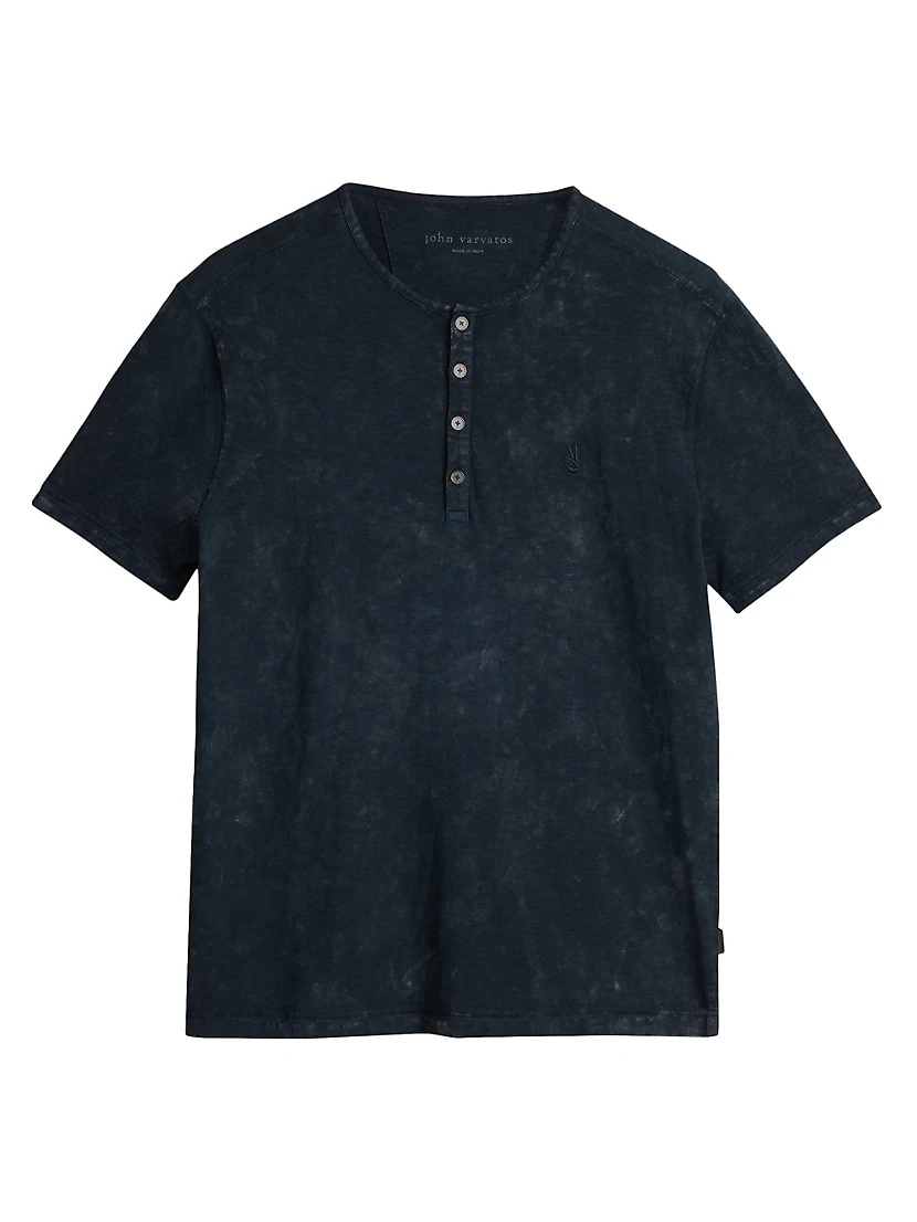 John Varvatos Ethan SS Cotton Henley - Black