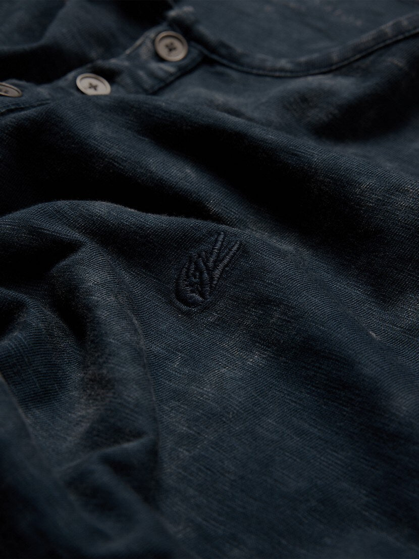 John Varvatos Ethan SS Cotton Henley - Black