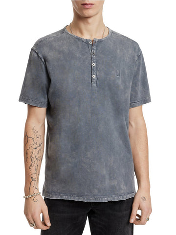 John Varvatos Ethan SS Cotton Henley - Seal Grey
