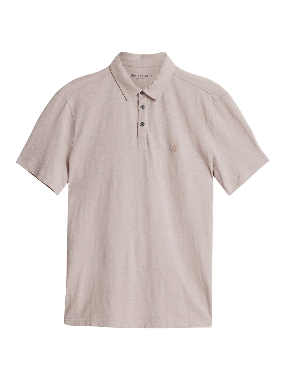 John Varvatos Victor SS Slub Peace Polo - Dried Petal