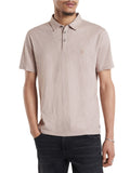 John Varvatos Victor SS Slub Peace Polo - Dried Petal
