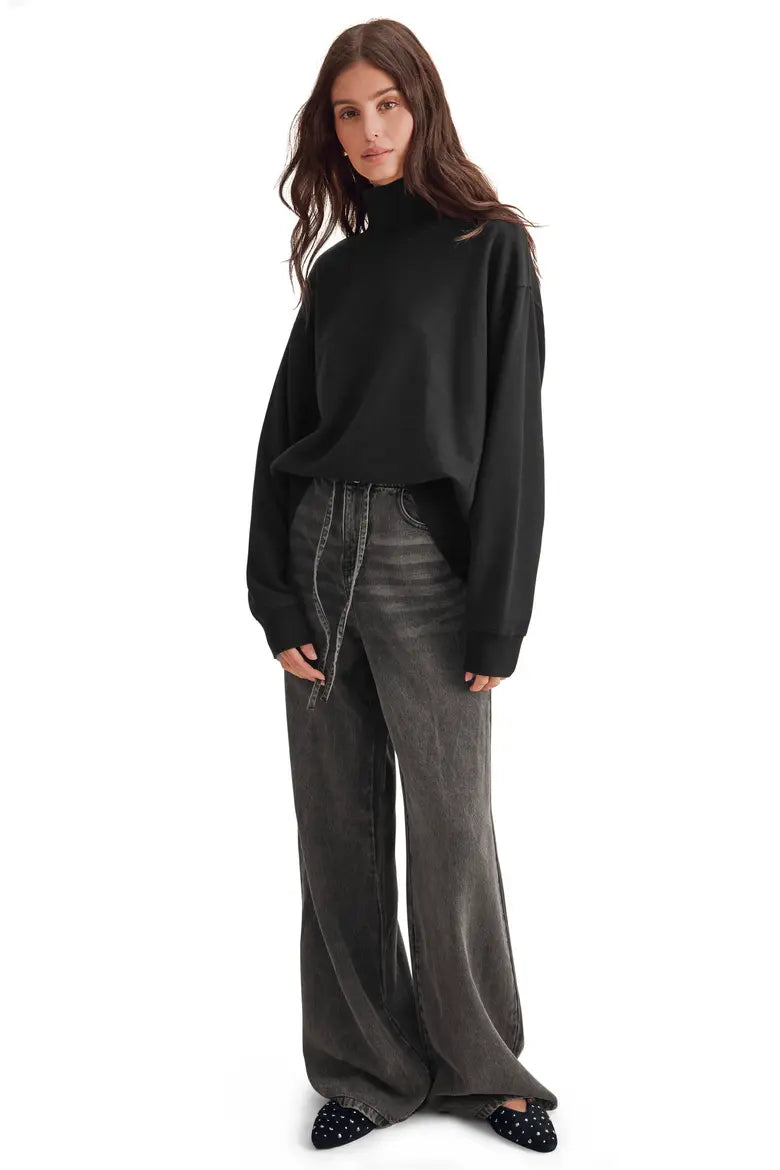 Splendid Winslow Long Sleeve Mockneck in Black