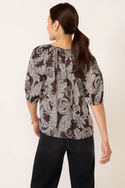 Sanctuary Blouson Blouse in mineral paisley