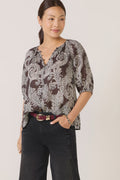 Sanctuary Blouson Blouse in mineral paisley