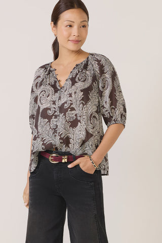 Sanctuary Blouson Blouse in mineral paisley